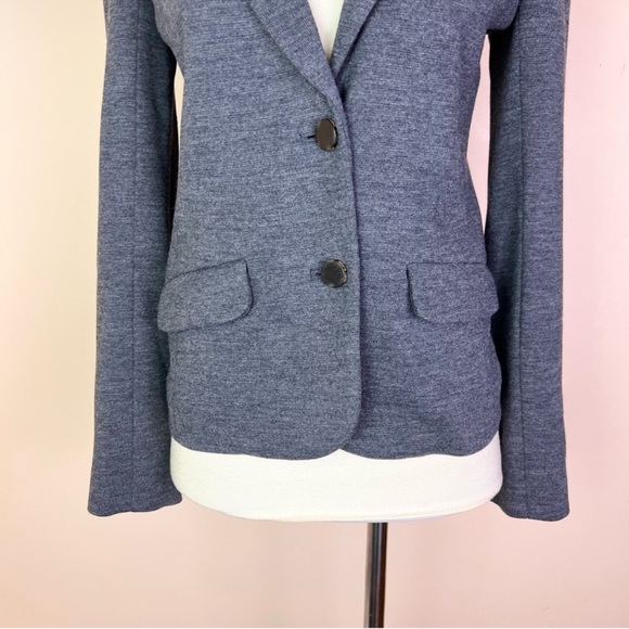 New! TORY BURCH Leather Collar Wool Blend Jacket - Picture 5 of 8